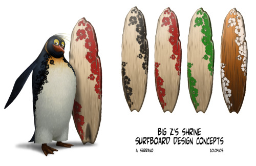 Surf&rsquo;s Up - Concept Art - Big Z&rsquo;s Shrine Surfboard Concepts
