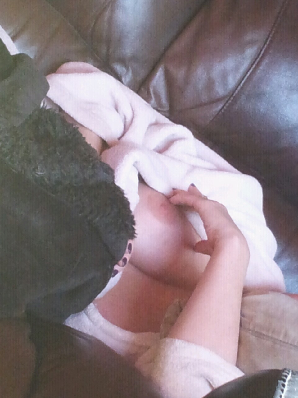 blondebigboobs:  Someone’s titty fell out while taking a nap on the couch. 