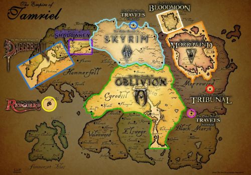 argonianwere-wolf: Map of where All the Elder Scrolls games are set, not including Arena obviously s
