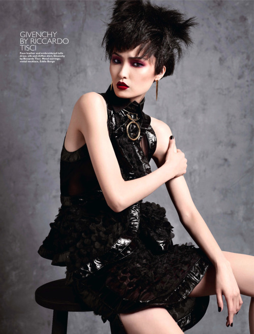 blackstuddedfashion: Wang Xiao for Harper’s Bazaar Singapore March 2012