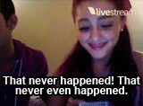 fallenforgrande:  Ariana and Frankie’s reaction to seeing my edit of her and Justin