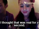 fallenforgrande:  Ariana and Frankie’s reaction to seeing my edit of her and Justin