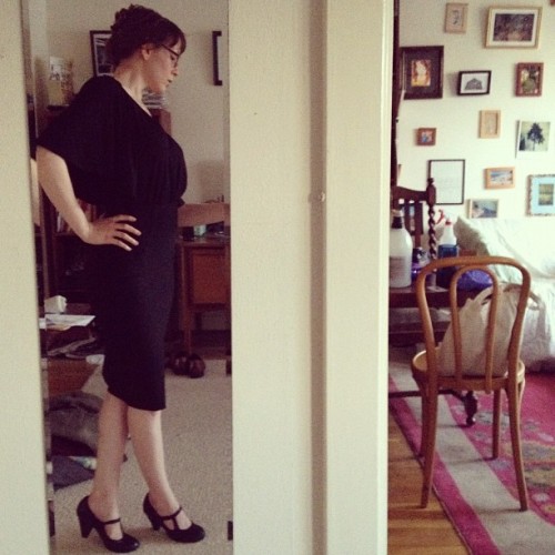 &ldquo;funeral clothes&rdquo; (it&rsquo;s hard to get a good shot of a black outfit). #y