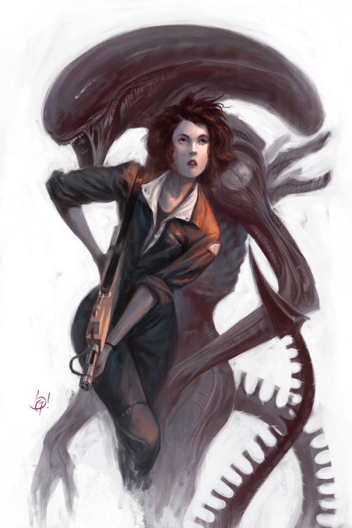 heyoscarwilde:  Get away from her, you bitch! Ripley illustration by Sebastian Giacobino :: via weekmeup.blogspot.com 