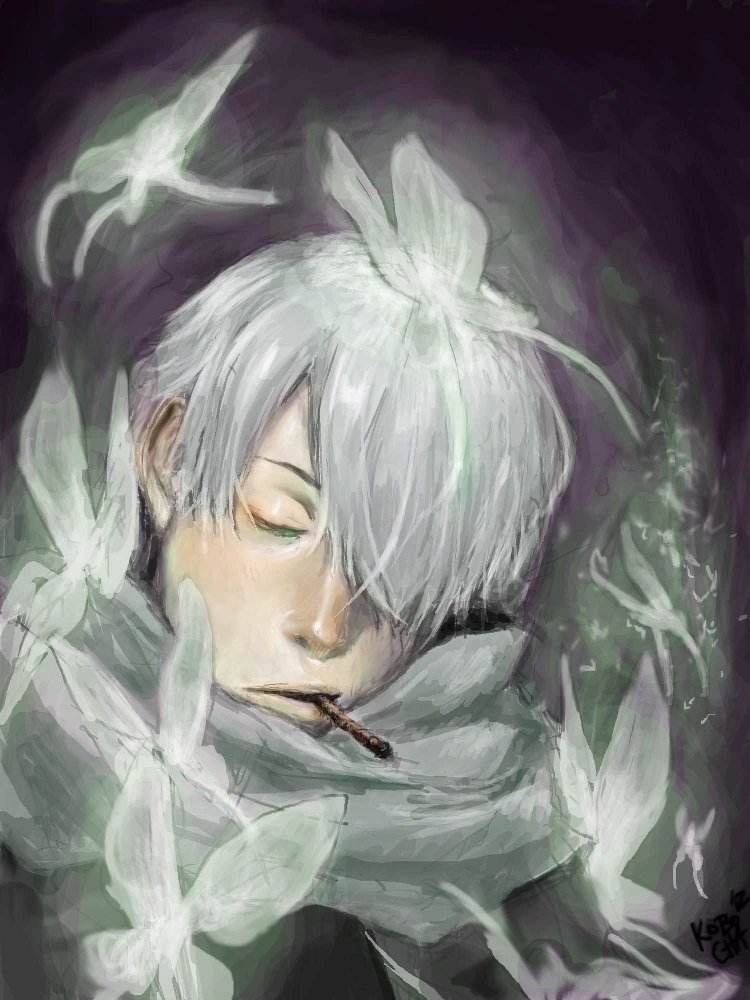 kobochasketch:  Finished watching Mushishi the other day and attempted a fan art