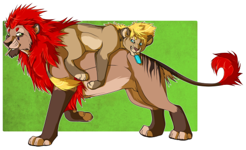 academicgamer:Lion cub!Roxas lying on lion!Axel’s back, eating an ice cream.