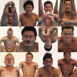 the-absolute-funniest-posts:  goodjobfrousa: photos taken of Olympic divers mid-dive For your viewing pleasure. Follow this blog, you will love it on your dashboard 