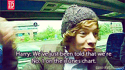 guydirectioners:  One Direction getting their first single top on iTunes. #moments 
