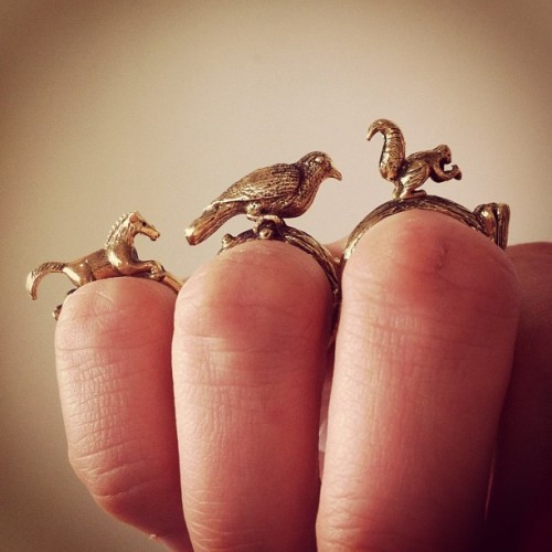 Animal Rings. Not a DIY, but I love these. From an Instagram Photo by Studiobomba here. Has anyone s