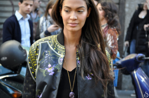 mrtuft: Joan Smalls in Givenchy Jacket After D&amp;G Fashion Show - Milan Fashion Week Photo by 