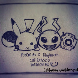 danngiamduhsexcii:  PokemonxDigimon our childhood