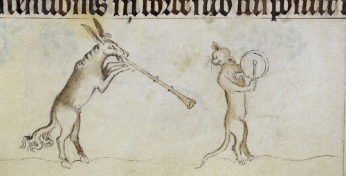 MEDIEVAL LOLCATS 2Queen Mary Psalter. London 1310-1320.British Library, Royal 2 B VII, fol. 188, 194