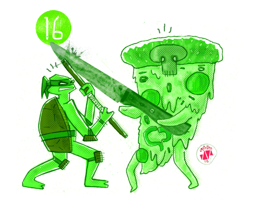dia #16 pizza mutante adolescente day #16 mutant teenage pizza