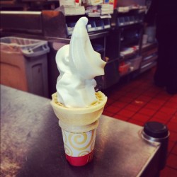 One of Trevor’s very first cones, hahaha!