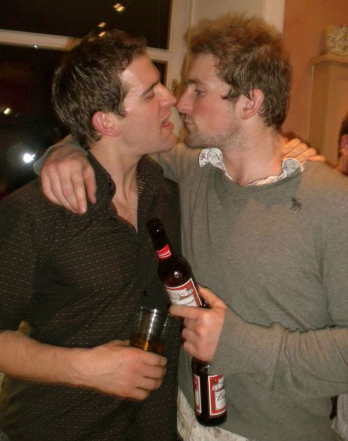 drunk straight bros kissing