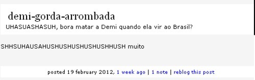 unexpectedfeeling:  Essa vaca que ouse encostar um dedo na minha Demi! No outro dia