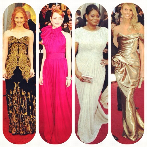 itslaurenslife:  My choices of best dressed tonight! #oscars #jessicachastain #emmastone