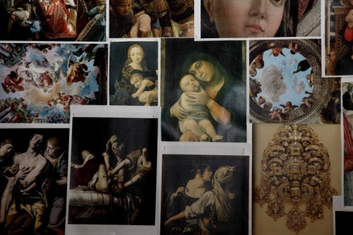 darklamb:Inspiration c/o Tiepolo, Mantegna et al backstage at Aquilano.Rimondi. (via vogue.com)
