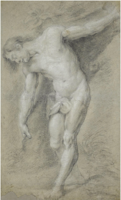 necspenecmetu:  Gerard Seghers, Study of a Male Nude, Posed as Saint Sebastian, Against a Tree, 17th century 