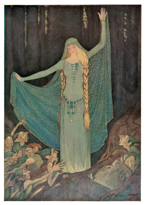 prairiehamster: This cloak is so so lovely. Illustration by Elenore Abbott, and I’m afraid I d