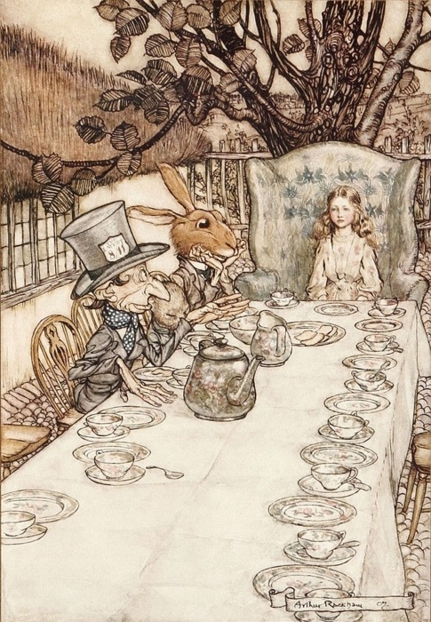 acupofteaandsomeoldbooks: Alice and The Mad Tea Party