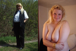 withorwithoutclothes:  pzspielen: my wife susi from germany before/after with and without clothes  “Thank you for the submission”  