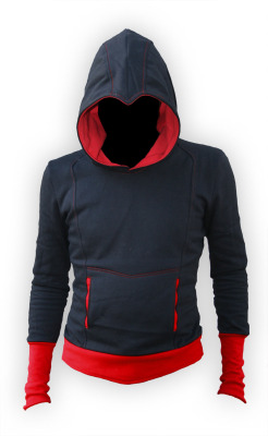 Assassin Beaked Hoodie. Something simple, with a nice beaked hood, and sleek lines. Not quite your basic hoodie, but simple enough to keep the price down. Each one is made with an Assassin’s Creed inspired beaked hood, and a fully lined single pocket,