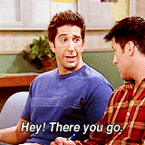 rachelsgreen:  Ross + Joey + air quotes 