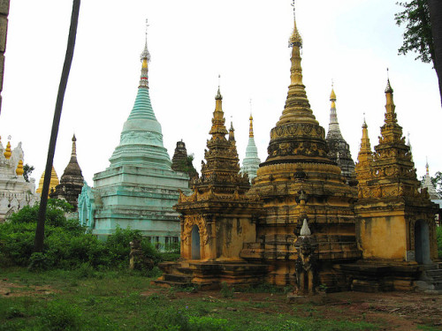 by bijapuri ( Ed Sentner ) on Flickr.Buddhist stupas in Mandalay, Myanmar.