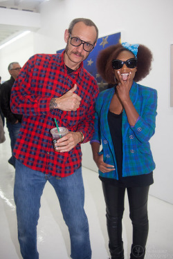 Model Agnosia With Terry Richardson At His Opening. On Making That Hand Gesture: