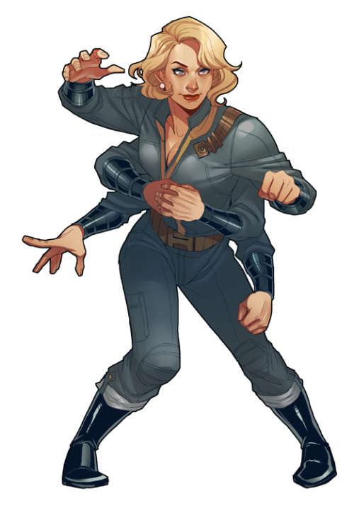 nogutsnoglory:this is a commission of the black widow perk from fallout 3 requested by melissa for a