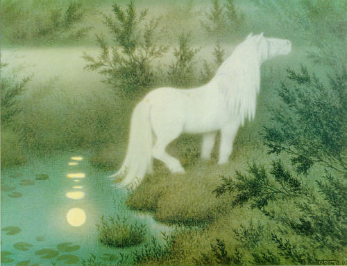 cavetocanvas:Theodor Kittelsen, The Nix as a White Horse, 1909