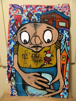 Poorkid:  My Piece For The Anything Will Help All Cardboard Art, Art Show In Portland,