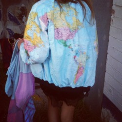 izabelx2:  Globe jacket, made from Tyvek. I brought this last year in Brooklyn I love it, the detail is amazing.  