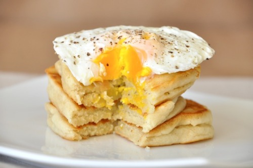 thatluciegirl:Savory Biscuit PancakesI love biscuits and I love pancakes, so I pretty much love that