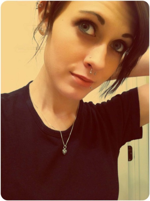 PiercedPretty.tumblr.comIn total, I have 19 piercings. Nose, septum, tongue, lip, labret, nipples, b