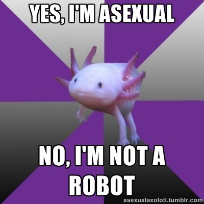 &ldquo;Yes, I&rsquo;m asexual. No, I&rsquo;m not a robot.&rdquo; (I&rsquo;m stil