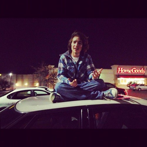 Florian on top of his car. (Taken with instagram)