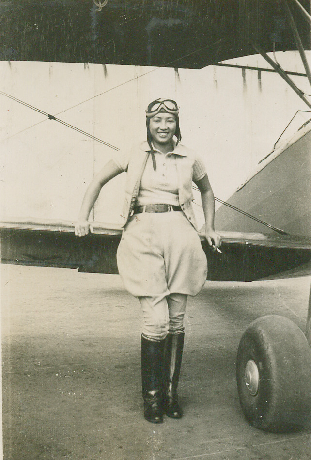 atribecalledgoodbreed:
“ Hazel Lee posing with a biplane, circa 1930s
”