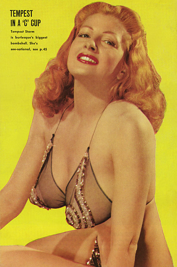 Tempest Storm appears on the back cover of the July ‘54 issue of ‘TAB’ magazine;