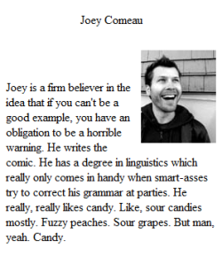 For those of us who appreciate Joey Comeau