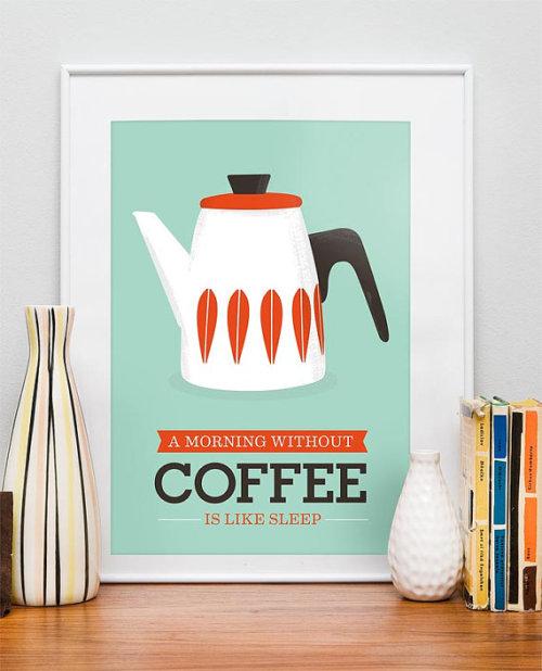 Reblogging for my sweetie! palegirlinthecity:  Cathrineholm Kitchen art Mid century modern poster by