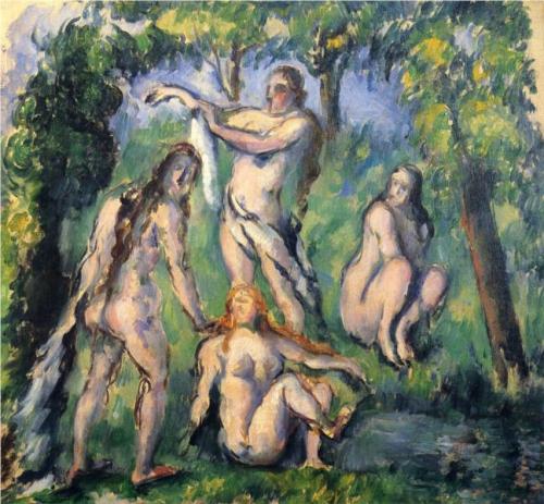 Sex Paul Cezanne, Four Bathers, 1880 pictures