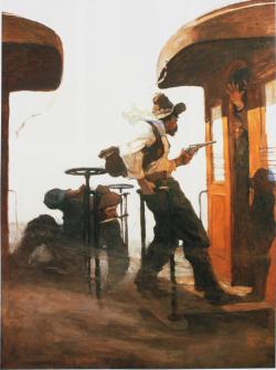 Cowboycouture:  “Train Robbery”, By N.c. Wyeth