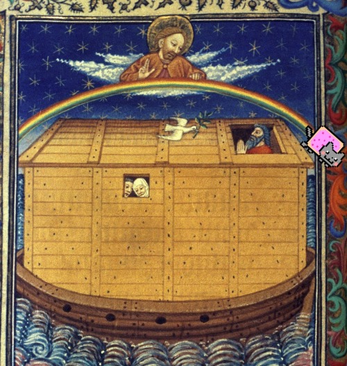 VARIATIONS SUR LE NYAN CATBodleian, MS. Auct. D. inf. 2. 11, fol. 59vGenesis 9,12: And God said, Thi