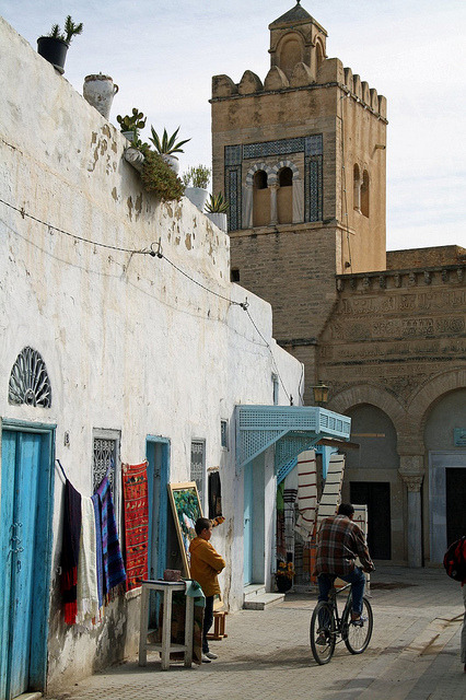 travelingcolors:Street scene in Kairouan | Tunisia (by Malcolm Bott on Flickr | via visitheworld)