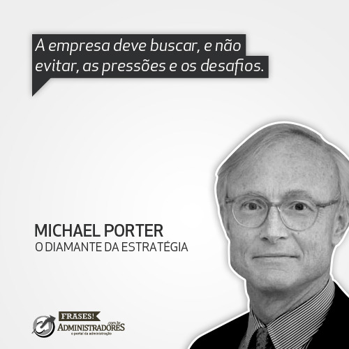 “A empresa deve buscar, e não evitar, as pressões e os desafios”
- Michael Porter
Veja outras frases no Portal Administradores