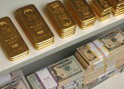 rubberbandbank:  gold bars