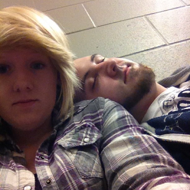 Tornado warning in school, so Chase decides its nap time&hellip; On me, again..