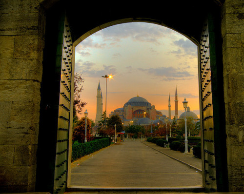 by samirdiwan on Flickr. Hagia Sophia Mosque seen from the windows of the Blue Mosque in Istanbul, T